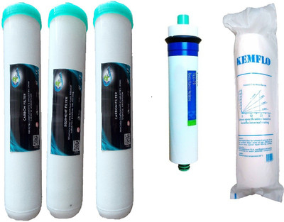 

Earth Ro System 1 Year RO service Kit,tlc membrane with Jacco Inline set Solid Filter Cartridge(0.001, Pack of 5)