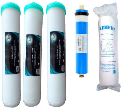 

Earth Ro System 1 Year RO service Kit,vontron membrane with Jacco Inline set Solid Filter Cartridge(0.001, Pack of 5)