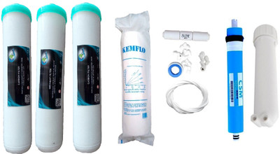 

Earth Ro System 1 Year CSM membrane and RO service Kit with Jacco Inline set Solid Filter Cartridge(0.001, Pack of 10)