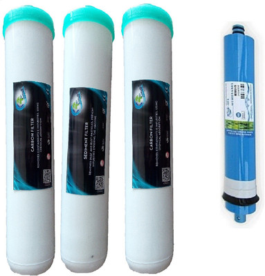 

Earth Ro System 1 Year RO service Kit,hitech with Jacco Inline set Solid Filter Cartridge(0.001, Pack of 4)