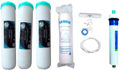 

Earth Ro System 1 Year RO service Kit ,TLC membrane with Jacco Inline set Solid Filter Cartridge(0.001, Pack of 9)