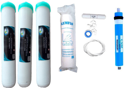 

Earth Ro System 1 Year RO service Kit, 75 gpd membrane with Jacco Inline set Solid Filter Cartridge(0.001, Pack of 9)