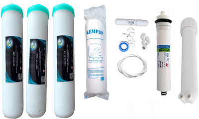 

Earth Ro System 1 Year hitech 75 gpd membrane RO service Kit with Jacco Inline set Solid Filter Cartridge(0.001, Pack of 10)