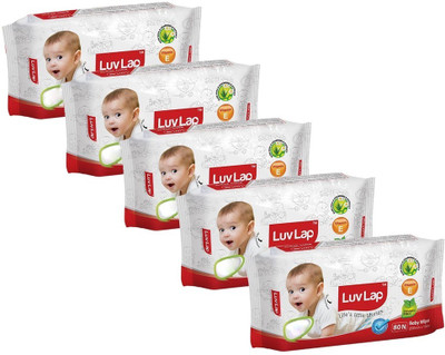 

LuvLap Paraben Free Baby Wet Wipes with Aloe Vera(5 Pieces)