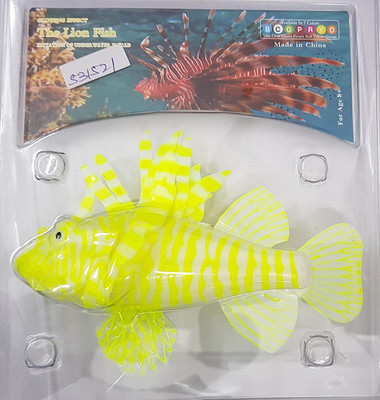 

SRI Silicone Arificial Fake Lionfish Home Aquarium Tank Ornament Decoration With Sucker Cup Laterite Unplanted Substrate(Yellow)