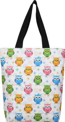 

Angesbags Anges Owlet Canvas Tote Shoulder Bag(White, 5 inch)