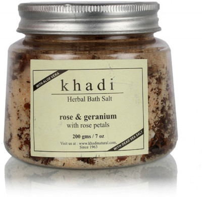 

Khadi Natural Rose & Geranium Herbal Bath Salt with Rose Petals(200 g)