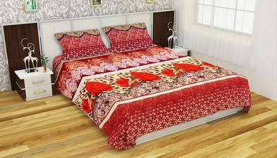 

Astra 120 TC Polycotton Double King 3D Printed Bedsheet(Pack of 1, Red)