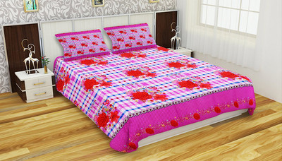 

Astra 120 TC Polycotton Double King 3D Printed Bedsheet(Pack of 1, Pink)