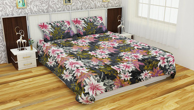 

Astra 120 TC Polycotton Double King 3D Printed Bedsheet(Pack of 1, Black)