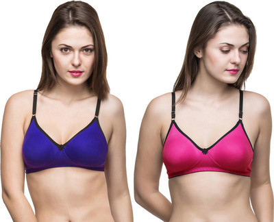 Docare Stylish and Comfortable Women T-Shirt Bra(Blue, Pink)