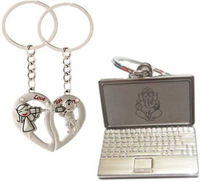 

MGP Fashoin Metallic Silver Couple Romentic Gift With Laptop Key Chain No. 295 Key Chain(Multicolor)