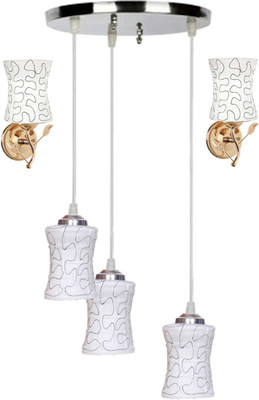 Aadya CEILING LAMP WITH CLASSY SET OF 2 WALL LAMPS Pendants Ceiling Lamp(White)