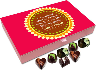 

Chocholik Diwali Gift - Light Fire Crackers And Enjoy Diwali To The Fullest Happy Diwali Chocolate Box - 12pc Truffles(144 g)