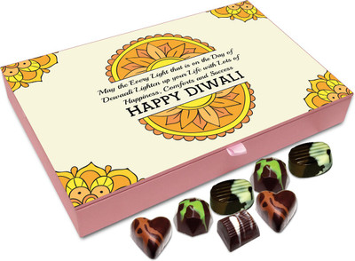 

Chocholik Diwali Gift Box - Achieve What Your Heart Desires. Happy Deepavali Chocolate Box - 12pc Truffles(144 g)