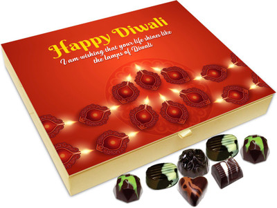 

Chocholik Diwali Gift - I Wish Your Life Shines Like Candles On This Diwali Chocolate Box - 20pc Truffles(240 g)