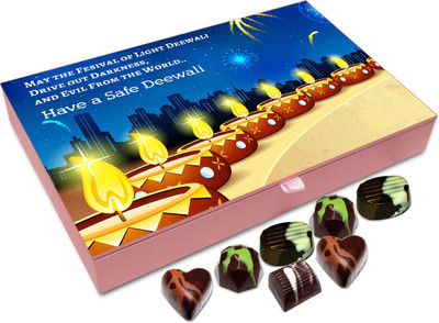 

Chocholik Diwali Gift - May The Festival Of Diwali Drive Out Darkness Chocolate Box - 12pc Truffles(144 g)