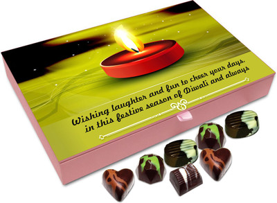 

Chocholik Diwali Gift - Wishing You Laughter And Fun On The Festive Season Of Diwali Chocolate Box - 12pc Truffles(144 g)