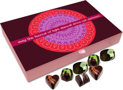 

Chocholik Diwali Gift Box - My Heartfelt Wishes To You Happy Diwali Chocolate Box - 12pc Truffles(144 g)