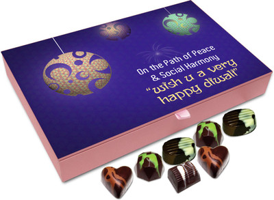 

Chocholik Diwali Gift Box - On The Path Of Peace And Social Harmony Wish You Happy Diwali Chocolate Box - 12pc Truffles(144 g)