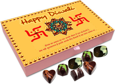 

Chocholik Diwali Gift - May This Diwali Bring Lot Of Peace And Prosperity Chocolate Box - 12pc Truffles(144 g)