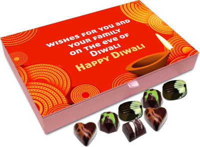 

Chocholik Diwali Gift Box - Wishes For You And Family On Eve Of Diwali Chocolate Box - 12pc Truffles(144 g)
