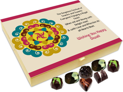 

Chocholik Diwali Gift Box - The Gorgeous Festival Of Diwali Chocolate Box - 20pc Truffles(240 g)