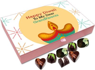 

Chocholik Diwali Gift Box - Happy Diwali To My Grandparents Chocolate Box - 12pc Truffles(144 g)
