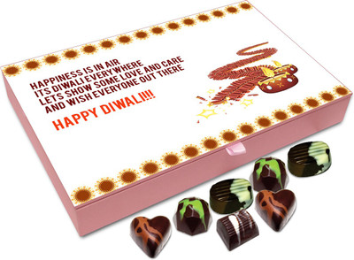 

Chocholik Diwali Gift Box - Happy Diwali Enjoy It Responsibly Chocolate Box - 12pc Truffles(144 g)