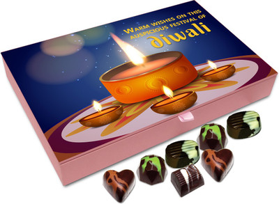 

Chocholik Diwali Gift - Warm Wishes On The Auspicious Festival Of Deepawali Chocolate Box - 12pc Truffles(144 g)