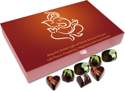 

Chocholik Diwali Gift - May The Divine Light Of Deepawali Spread Peace Chocolate Box - 12pc Truffles(144 g)