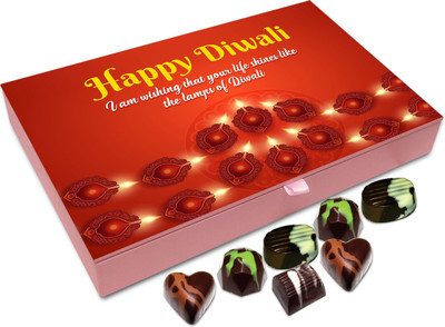

Chocholik Diwali Gift - I Wish Your Life Shines Like Candles On This Diwali Chocolate Box - 12pc Truffles(144 g)