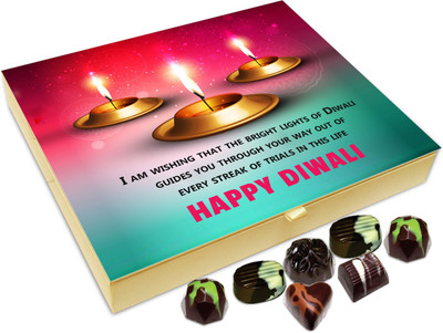 

Chocholik Diwali Gift - May The Bright Light Of Diwali Guide You To Better Path Chocolate Box - 20pc Truffles(240 g)