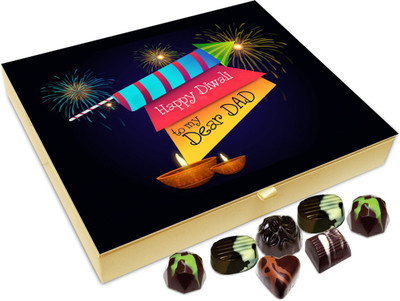 

Chocholik Diwali Gift Box - Happy Diwali To My dear Dad Chocolate Box - 20pc Truffles(240 g)