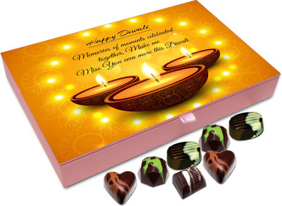 

Chocholik Diwali Gift Box - Joyous Moments Of Diwali Makes Me Miss You Even More Chocolate Box - 12pc Truffles(144 g)
