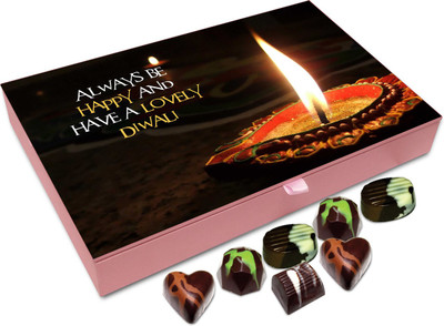 

Chocholik Diwali Gift - Always Be Happy And Have A Happy Diwali Chocolate Box - 12pc Truffles(144 g)
