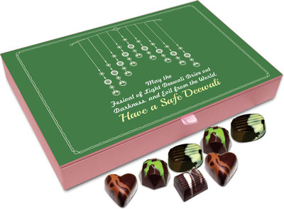 

Chocholik Diwali Gift Box - Wish You Auspicious Day Of Merry Happy Deepavali Chocolate Box - 12pc Truffles(144 g)