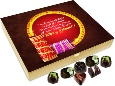 

Chocholik Diwali Gift Box - Let Me Double The Charm Of Your Diwali Night Chocolate Box - 20pc Truffles(240 g)