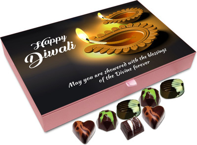 

Chocholik Diwali Gift - ON This Diwali May You Are Showered With Blessings Chocolate Box - 12pc Truffles(144 g)