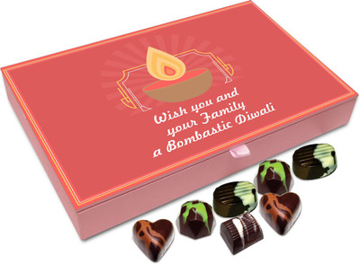

Chocholik Diwali Gift Box - Wishing You And All Your Family Bombastic Diwali Chocolate Box - 12pc Truffles(144 g)