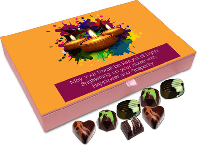 

Chocholik Diwali Gift Box - May Diwali Brightens Up Your Home Chocolate Box - 12pc Truffles(144 g)