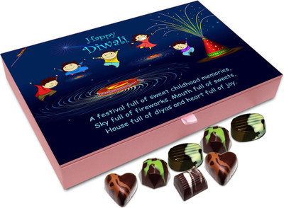 

Chocholik Diwali Gift - The Festival Of Diwali Is Full Of Fireworks And Sweets Chocolate Box - 12pc Truffles(144 g)