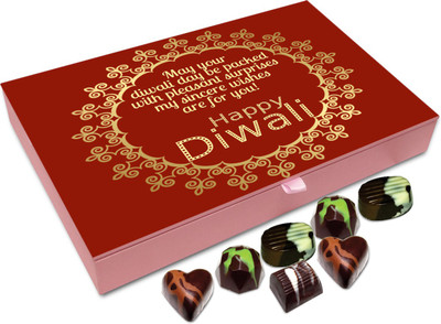 

Chocholik Diwali Gift Box - May Your Diwali Is Packed With Pleasant Surprises Chocolate Box - 12pc Truffles(144 g)