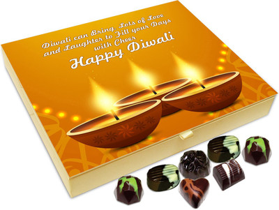 

Chocholik Diwali Gift - Wishing You A Very Merry Happy Diwali Chocolate Box - 20pc Truffles(240 g)
