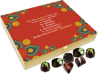 

Chocholik Diwali Gift - On This Diwali I Wish You To Remain Sweet As Always Chocolate Box - 20pc Truffles(240 g)