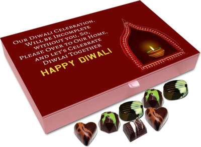 

Chocholik Diwali Gift Box - Diwali celebration Is Incomplete Without You Chocolate Box - 12pc Truffles(144 g)
