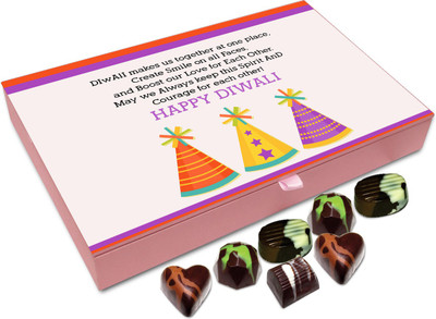 

Chocholik Diwali Gift - Diwali Creates Smile On All Our Faces Chocolate Box - 12pc Truffles(144 g)