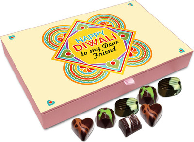 

Chocholik Diwali Gift Box - Happy Diwali To My dear Friend Chocolate Box - 12pc Truffles(144 g)