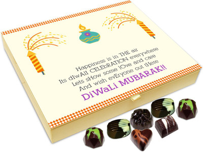 

Chocholik Diwali Gift - Diwali Mubarak Chocolate Box - 20pc Truffles(240 g)