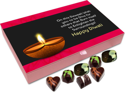 Chocholik Diwali Gift Box - Light Lamp Of Love Blast Chain Of Sorrow Happy Diwali Chocolate Box - 12pc Truffles(144 g)